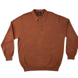 JOS A BANK Men's Signature Collection Pima Cotton Collared Polo Sweater Rust XXL